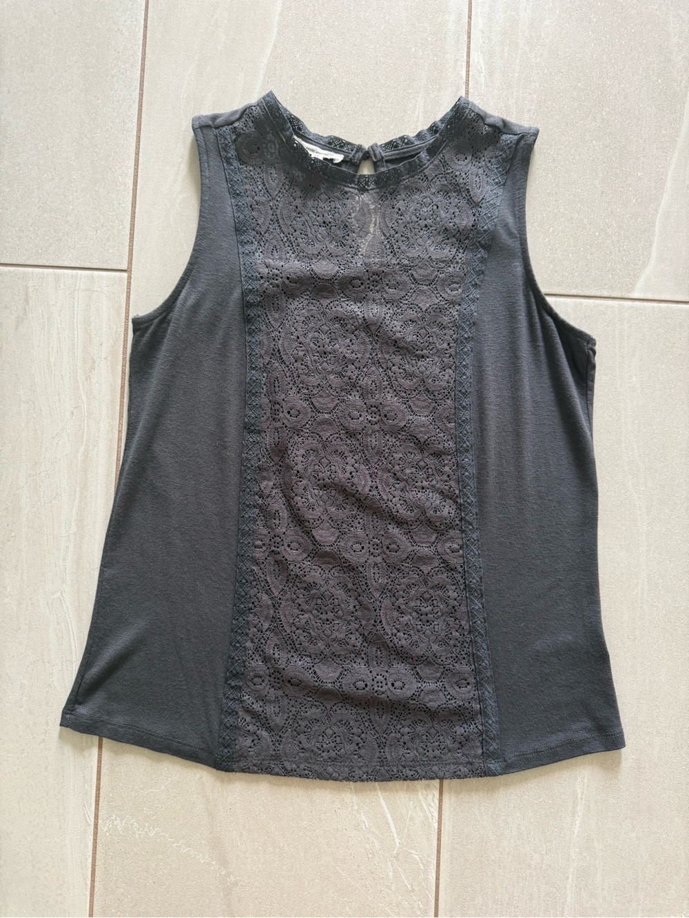 Maurices Women’s S Black Lace Sleeveless Blouse Sheer Back Dressy Tank Top